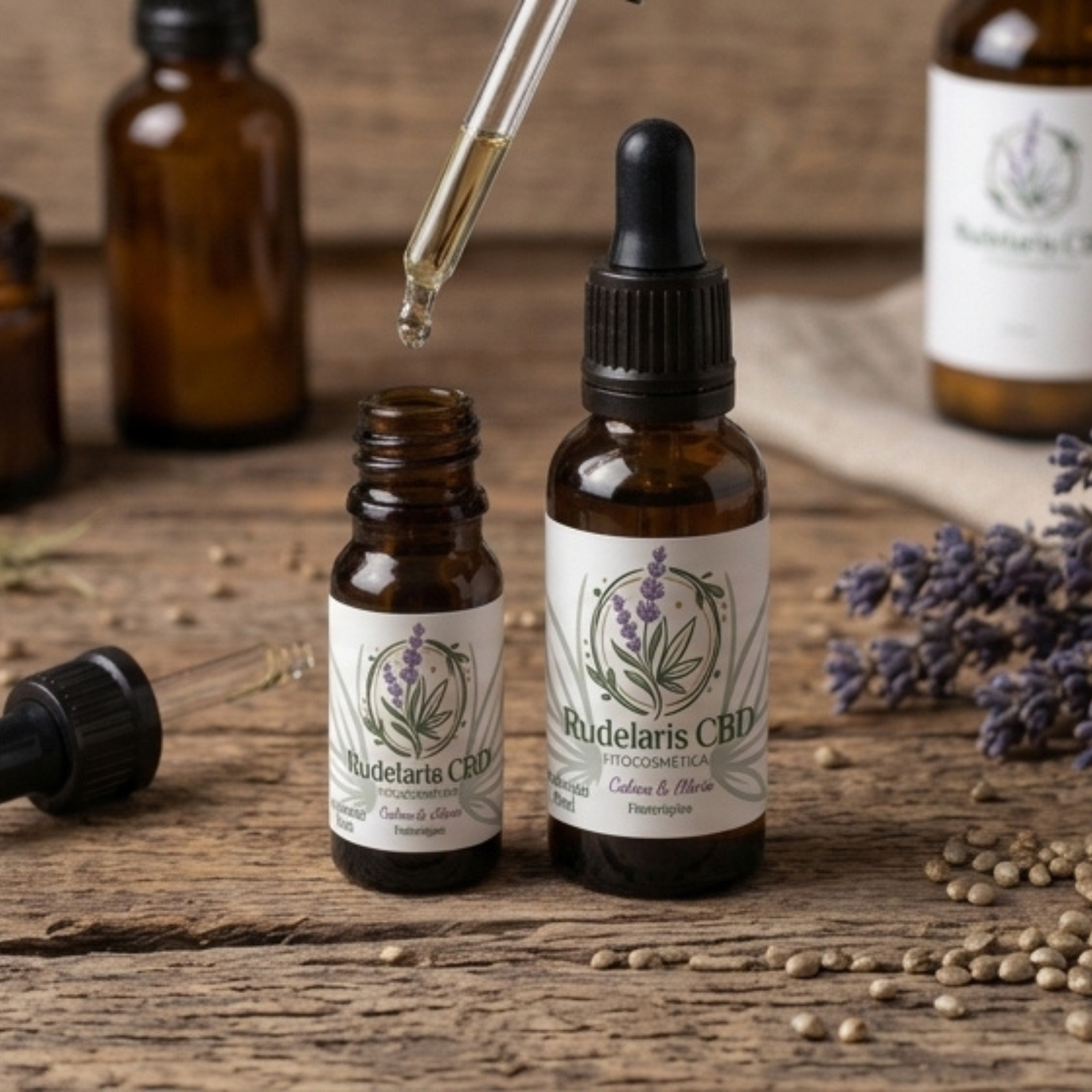 Elaboración artesanal Rudelaris CBD: goteros de Extracto Botánico Oleoso